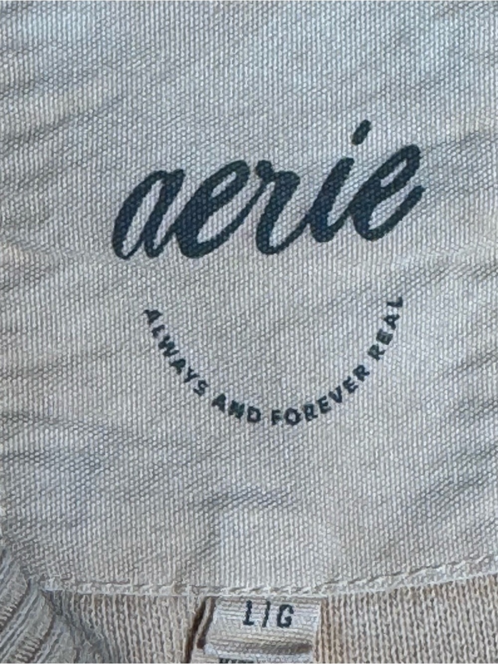 Aerie Keep It Light Tan Crewneck Tunic Sweatshirt Size Large Oversized - Picture 6 of 6